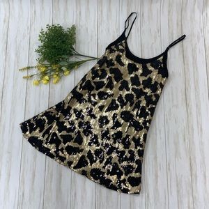 Black/Gold Sequin leopard Dress